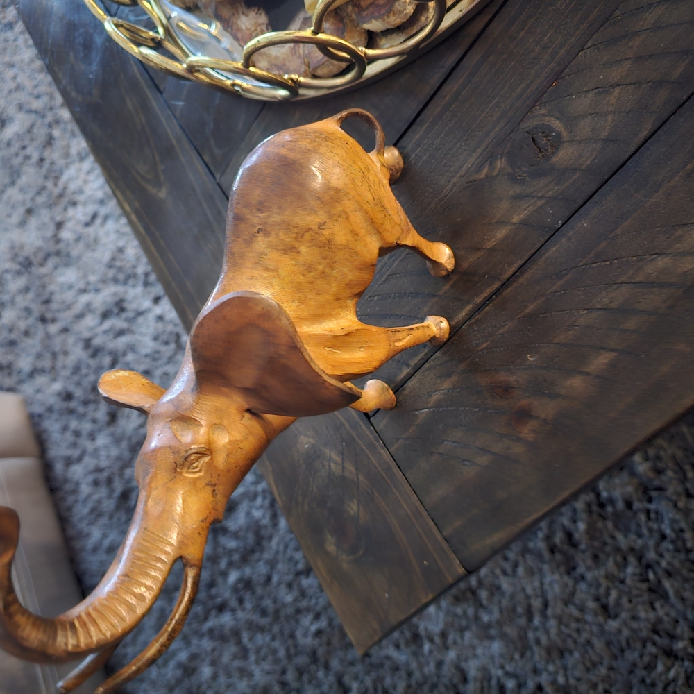 Wooden Elephant Figurine